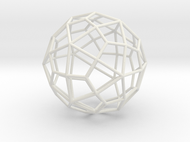 DeltoidalHexecontahedron 70mm in White Natural Versatile Plastic