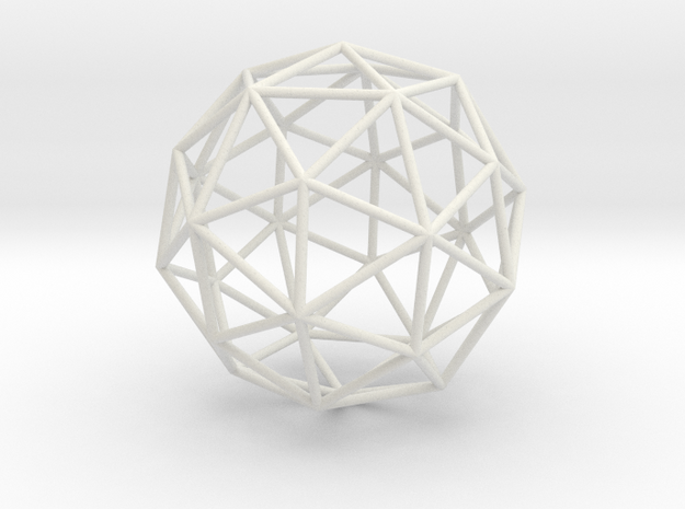 PentakisDodecahedron 70mm in White Natural Versatile Plastic