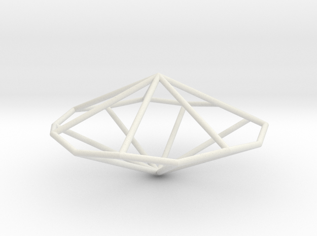 HeptagonalTrapezohedron 70mm in White Natural Versatile Plastic