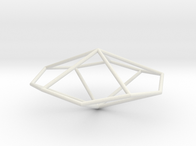 PentagonalTrapezohedron 70mm in White Natural Versatile Plastic