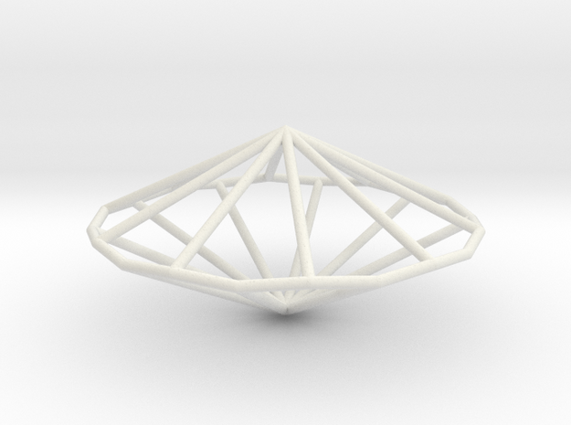 DecagonalTrapezohedron 70mm in White Natural Versatile Plastic