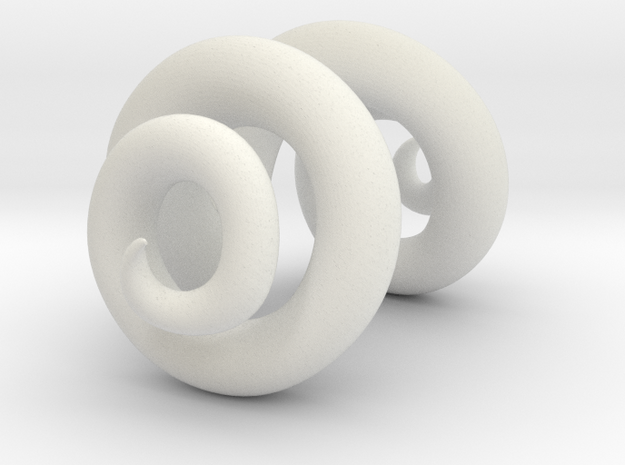 Ram horns half size in White Natural Versatile Plastic
