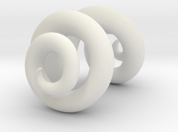 Large Ram Horns in White Natural Versatile Plastic