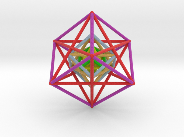 StarTetrahedron Cube nest 100mm Rainbow in Full Color Sandstone