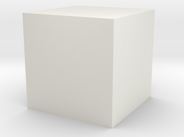 cube 1cm centered in White Natural Versatile Plastic