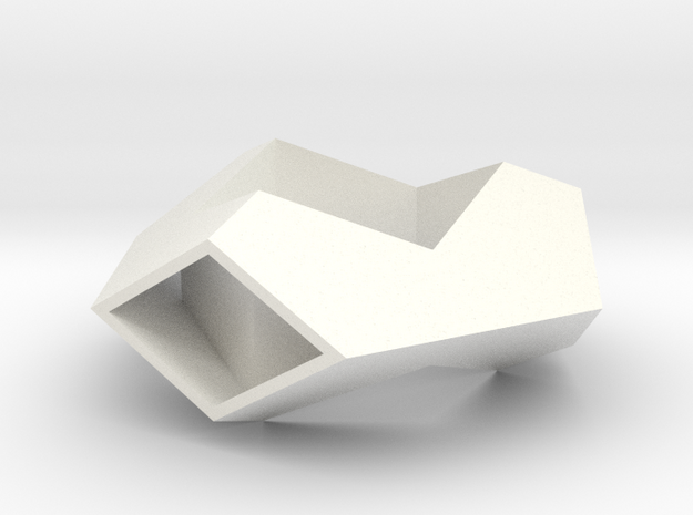 Hexagonal Torus Pendant in White Processed Versatile Plastic