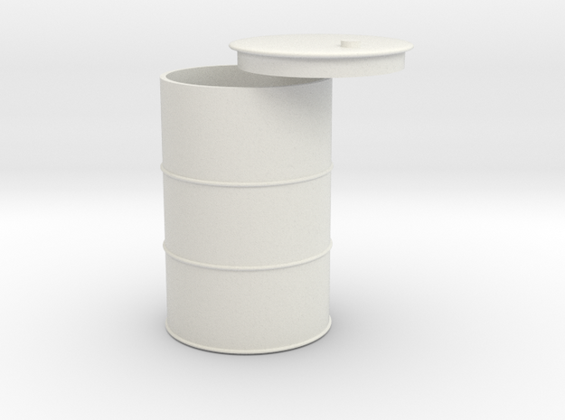 1/18 55 gallon drum in White Natural Versatile Plastic