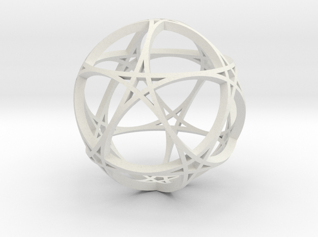 Pentagram Dodecahedron 1 (narrow, medium) in White Natural Versatile Plastic