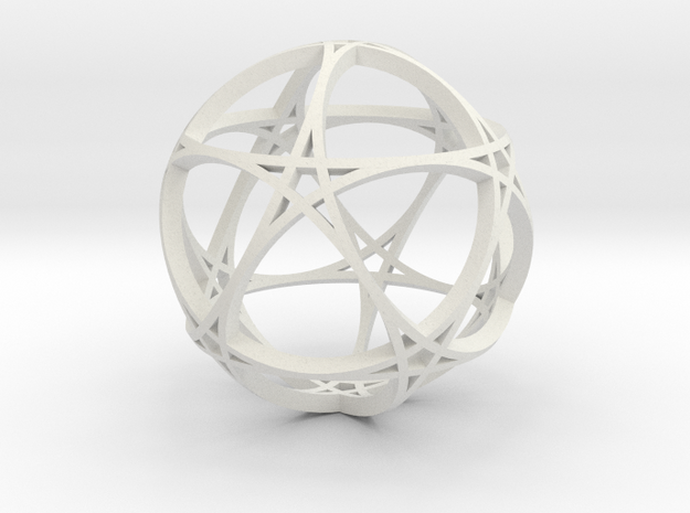 Pentagram Dodecahedron 1 (narrow, small) in White Natural Versatile Plastic