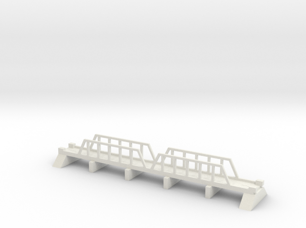 1/700 Steel Girder Road Bridge in White Natural Versatile Plastic