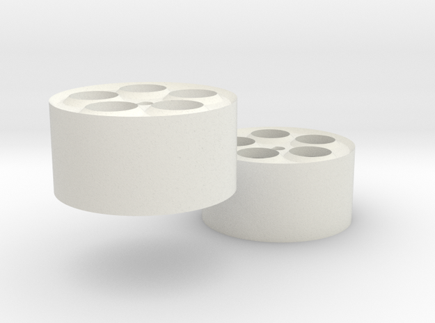 30mm wheel pair in White Natural Versatile Plastic