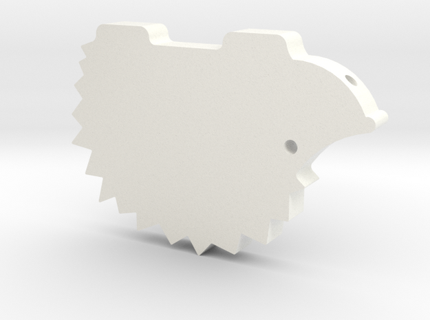 Hedgehog necklace in White Processed Versatile Plastic
