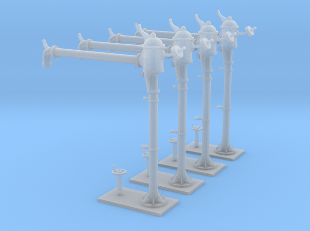 4 NMBS waterkranen / 4 colonnes SNCB (long) in Smooth Fine Detail Plastic