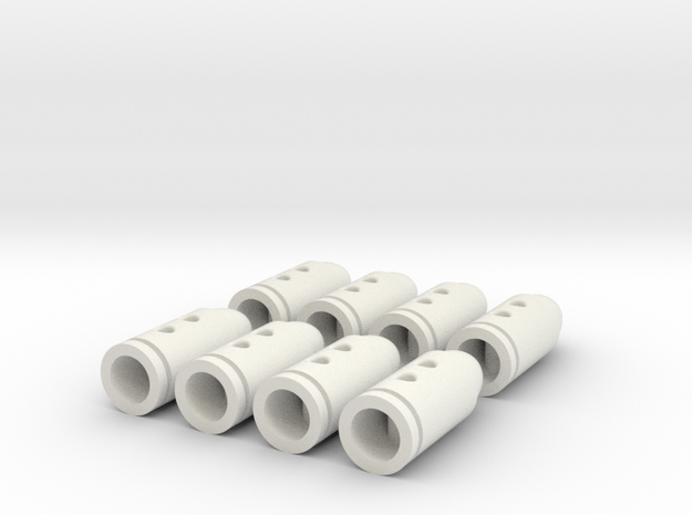 Rifle Bullet Buttons #2 in White Natural Versatile Plastic
