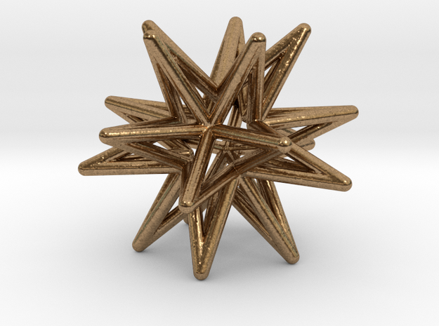 Icosahedron Star Earring in Natural Brass