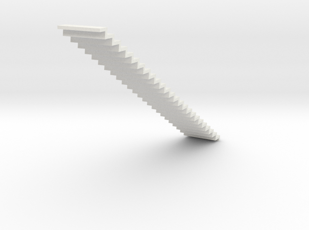 1200 Wide Stair 4mm Scale in White Natural Versatile Plastic