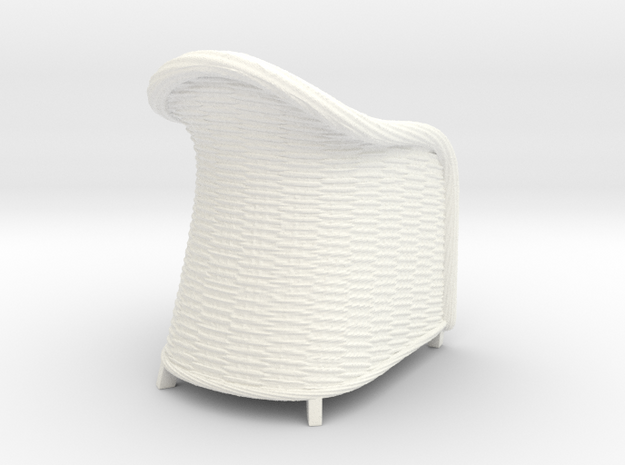 Wicker Chair in 1:12, 1:24 in White Processed Versatile Plastic: 1:12