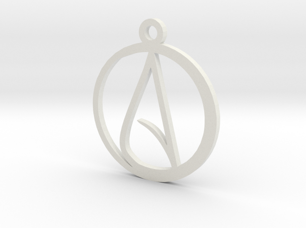 Atheist Pendant in White Natural Versatile Plastic