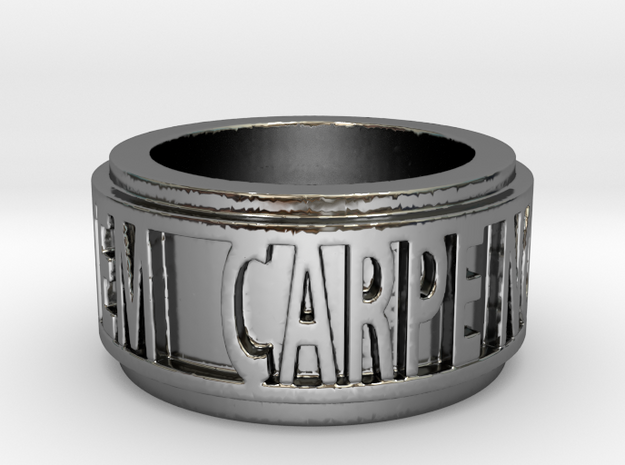 Carpe Noctem 2 Ring Size 7.5 in Fine Detail Polished Silver