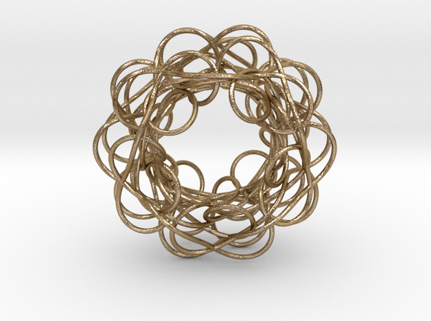 Complex Knot in Polished Gold Steel