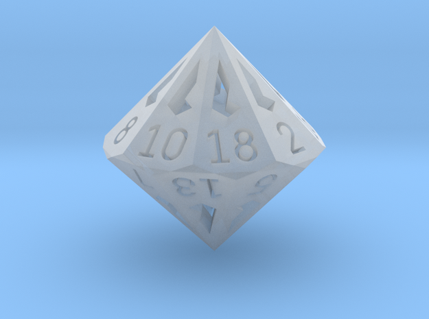 18 Sided Die - Small in Smooth Fine Detail Plastic