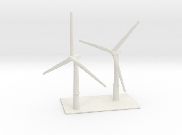 1/700 Wind Farm (x2 Turbines) in White Natural Versatile Plastic