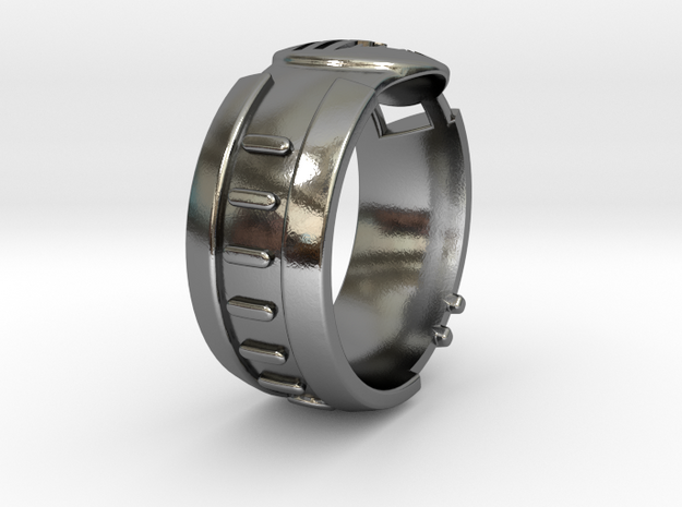 Visor Ring 9 in Polished Silver