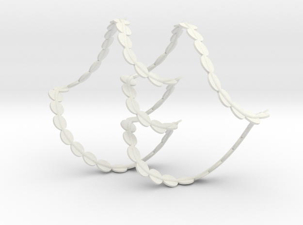 Legedrian Trefoil from a Front Diagram (Thinner) in White Natural Versatile Plastic