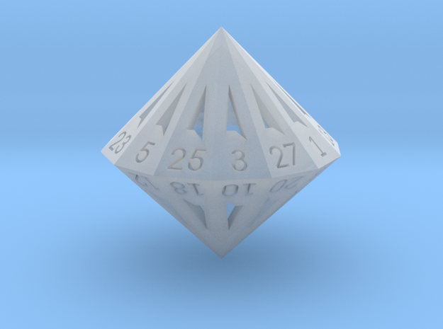 28 Sided Die - Small in Tan Fine Detail Plastic