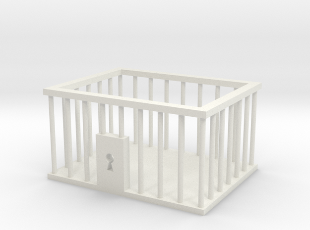 Business Card Jail Cell in White Natural Versatile Plastic