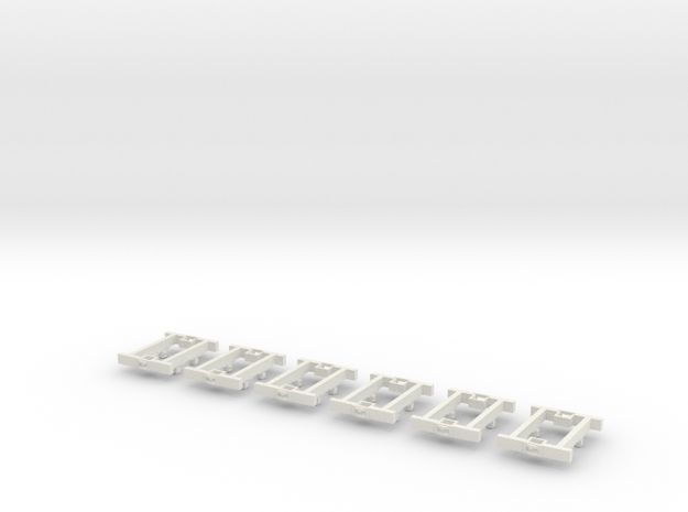 O9 4w Underframe (short) x6 in White Natural Versatile Plastic