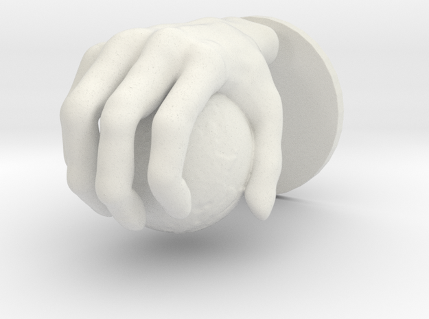 Hand globe Medium in White Natural Versatile Plastic