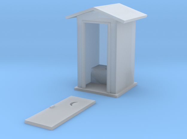 HO-Scale Peaked Roof Outhouse in Tan Fine Detail Plastic