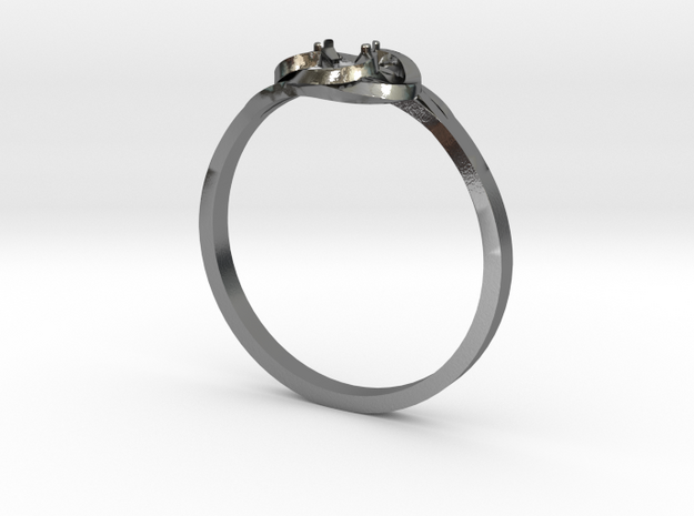 Bague Solitaire in Polished Silver