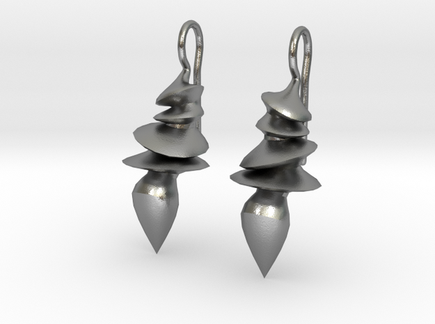 Sculpted Earrings in Natural Silver