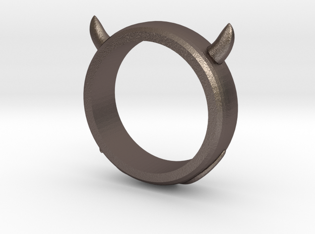 Devilish Ring - Size 12 in Polished Bronzed Silver Steel