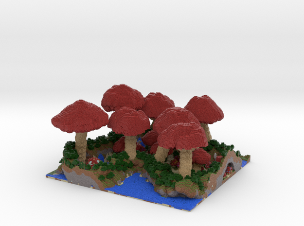 Mushroom Village - Small 0.5 mm in Full Color Sandstone