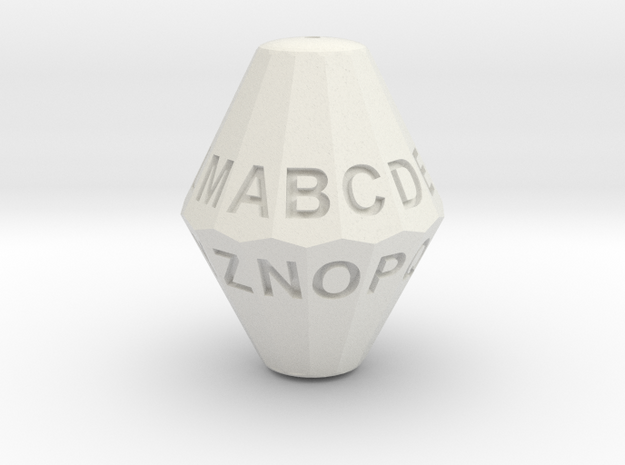 D26 Alphabet Dice in White Natural Versatile Plastic