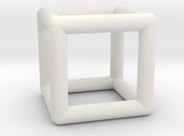 Hexahedron (Cube) in White Natural Versatile Plastic