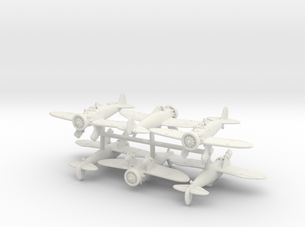Boeing P-26A Peashooter (x6) in White Natural Versatile Plastic: 1:200