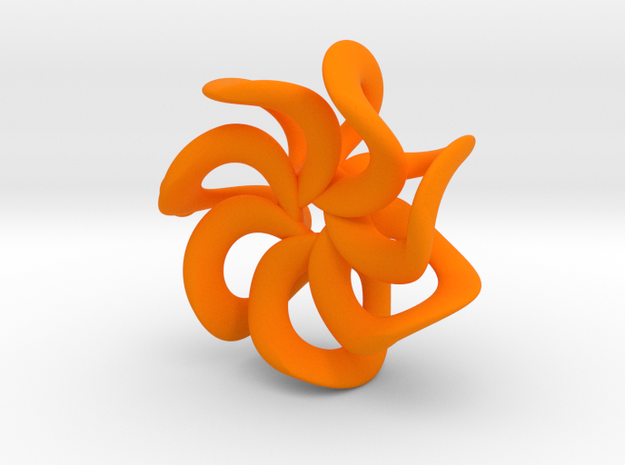 Flower pendant in Orange Processed Versatile Plastic