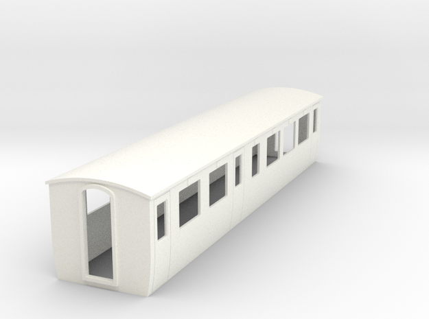 OO9 Modern composite coach  in White Processed Versatile Plastic