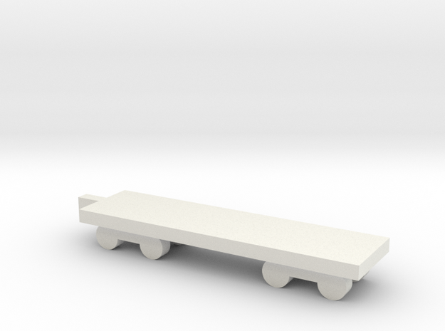 1/700 Flat Boxcar in White Natural Versatile Plastic
