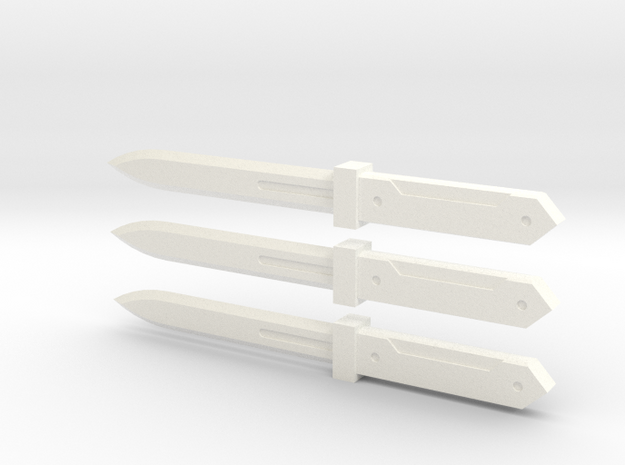 Stabby Knives Beta Ver in White Processed Versatile Plastic
