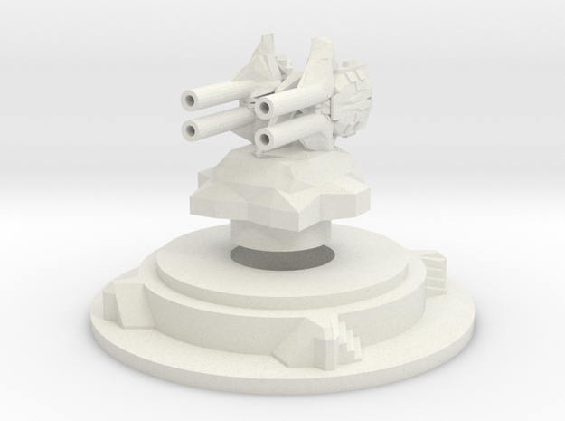 Miniature artillery turret medium in White Natural Versatile Plastic