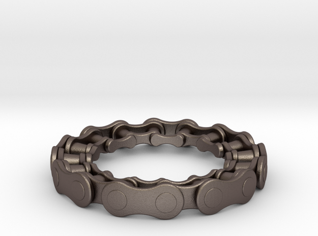 RS CHAIN RING SIZE 9 in Polished Bronzed Silver Steel