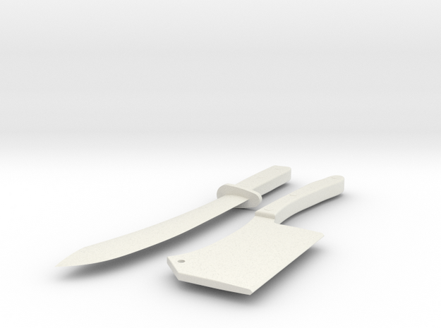 Bill the Butcher - Fight Knife and Cleaver in White Natural Versatile Plastic