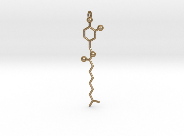 Red Hot Chili Pepper Molecule in Polished Gold Steel