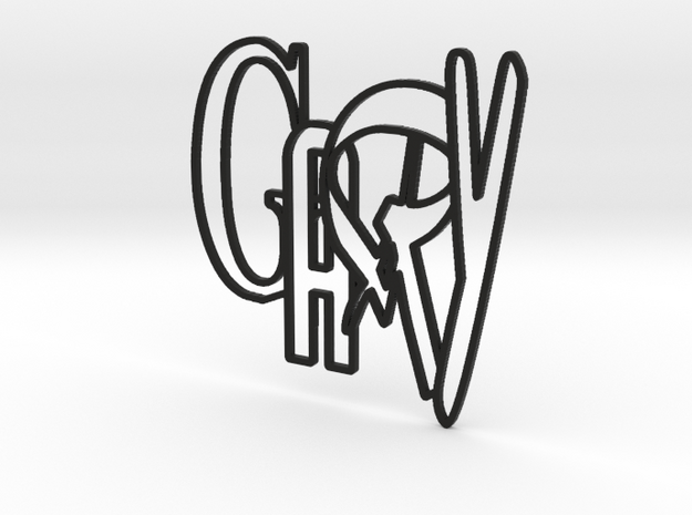 GARY logo (8cm) in Black Natural Versatile Plastic