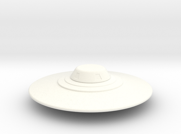 Flying Saucer Miniature 2 in White Processed Versatile Plastic